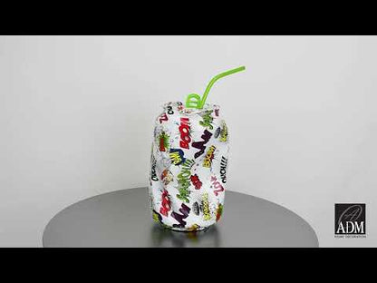 Zerdrückte Dose. Pop Art Skulptur. Handgefertigtes Kunstwerk aus hochwertigem Harz. Mehrfarbiges Design.