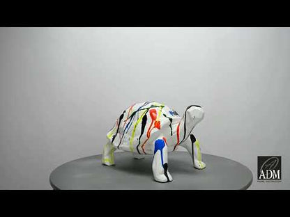 Facettierte Schildkröte. Mehrfarbige Kunstharz-Skulptur. Hochwertige Verarbeitung. Modernes Design.