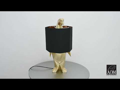 Pinguin Gold Tischlampe – Elegante Harzskulptur mit Metalleffekt für stilvolle Akzente