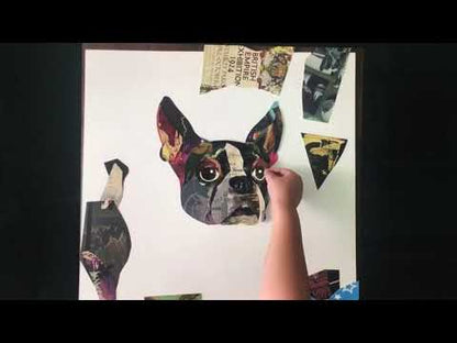 Kreative 3D-Collage: Kaktus in der Vase - Vintage Wanddekoration mit Glasrahmen