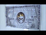 American Express - Karte Totenkopf. Von Hand verziertes Bild auf einer deformierten Acrylplatte  auf transparenter Plexiglasglatte