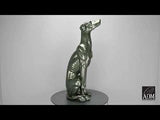 Windhund anthrazit. Skulptur Pop Art aus Harz, Metalleffekt. 81 x 37 x 31 cm