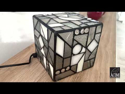 Video für Designer Tiffany Lampe Nachttischlampe Kubus Herbst