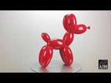 Großer roter Ballon-Hund. 62 x 64 x 23 cm. Pop Art-Skulptur aus lackiertem Kunstharz