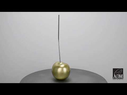 Goldene Kirsche. Pop Art-Skulptur Aus Kunstharz. Faszinierender Metalleffekt. 44 Cm Hoch.
