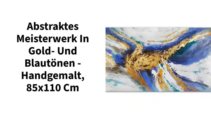 Abstraktes Meisterwerk in Gold- und Blaut&ouml;nen - Handgemalt, 85x110 cm by@Outfy