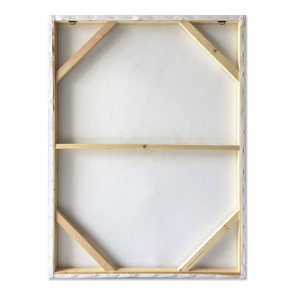 Handverziertes Leinwandbild Mit Metalldrahtmuster – Elegant Akt Einer Frau, Fertig Zum Aufhängen, zeigt die Rückseite des Rahmens mit stabilen Holzverstärkungen für einfache Montage.