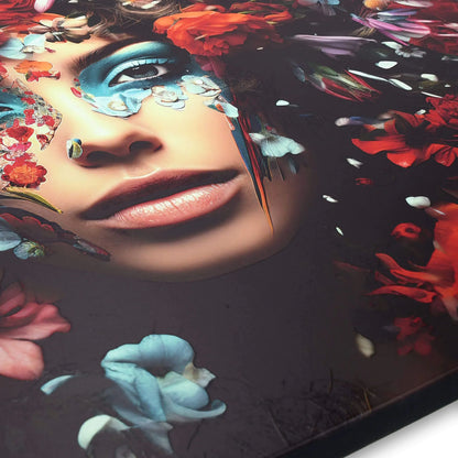 Detailaufnahme des modernen 3D Leinwanddrucks Blumenmotiv von Paolo Rossini – 80x120cm, Zertifikat & Ästhetischer Rahmen, zeigt die hochwertige Textur und Farbenpracht.